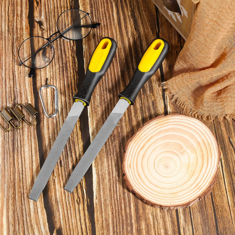 2 Pieces Flat File Metal Axe Sharpener File Steel Rectangular Cut Axe File 6 Inch Mill Hand File Single Cut Hardened with Handle for Metal Axe Sharpening Extended Use - NewNest Australia