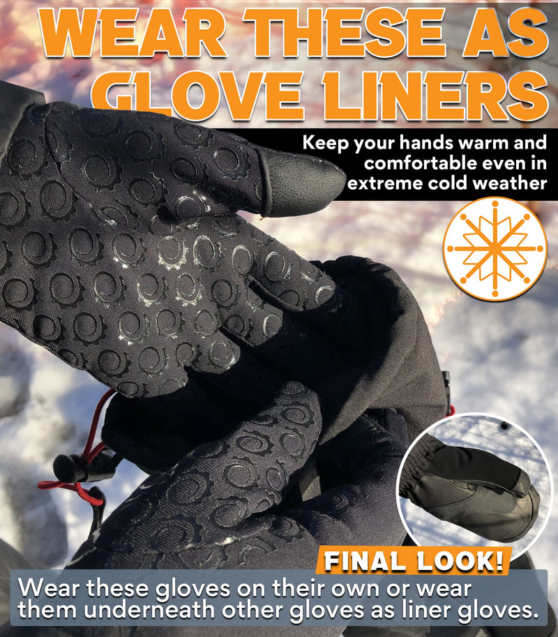 GearTOP Gloves with Touchscreen Fingers - The only Lightweight Glove Liners for Cold Weather Men Need - Mens Black Gloves - Touchscreen Driving Gloves Small - NewNest Australia