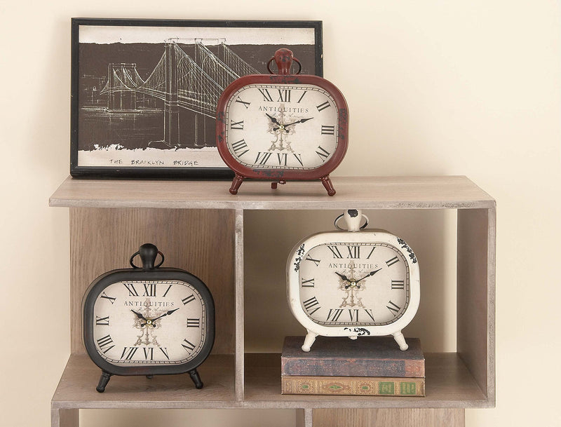 NewNest Australia - Deco 79 52526 Metal Table Clock, 3 Assorted, 8 by 8" 