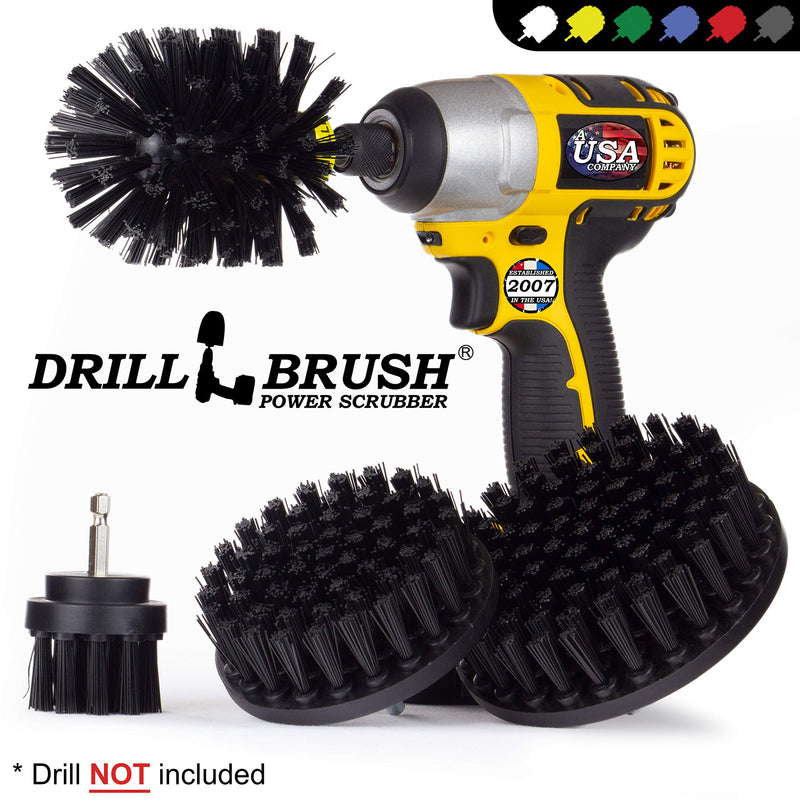 BBQ Grill Cleaning Ultra Stiff Drill Powered Cleaning Brushes 4 Piece Kit Replaces Wire Brushes for Rust Removal, Loose Paint, De-Scaling, Graffiti Removal on Stone, Brick, and Masonry. Black - NewNest Australia