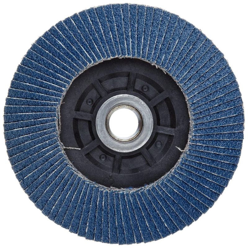 Weiler 50007 Tiger 5/8"-11 Arbor, 4-1/2" Diameter, 60 Grit, Zirconium, Trimmable Composite Backing, Angled Abrasive Flap Disc, Made in the USA 5/8"-11 Hub - NewNest Australia