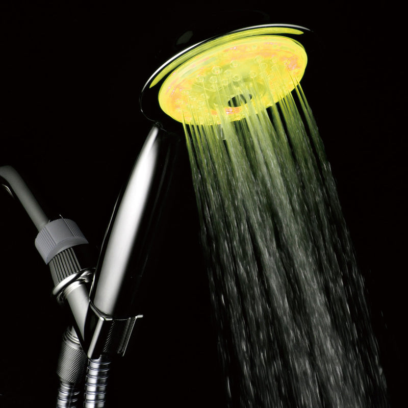 Luminex by PowerSpa 7-Color 4-Setting LED Handheld Shower Head with Air Jet LED Turbo Pressure-Boost Nozzle Technology. 7 vibrant LED colors change automatically every few seconds - NewNest Australia