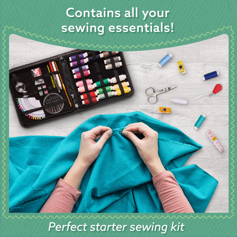 ﻿ARTIKA Sewing Kit for Adults and Kids - Small Beginner Set w/ Multicolor Thread, Needles, Scissors, Thimble & Clips - Emergency Repair and Travel Kits - Sewing Accessories and Supplies Rainbow - NewNest Australia
