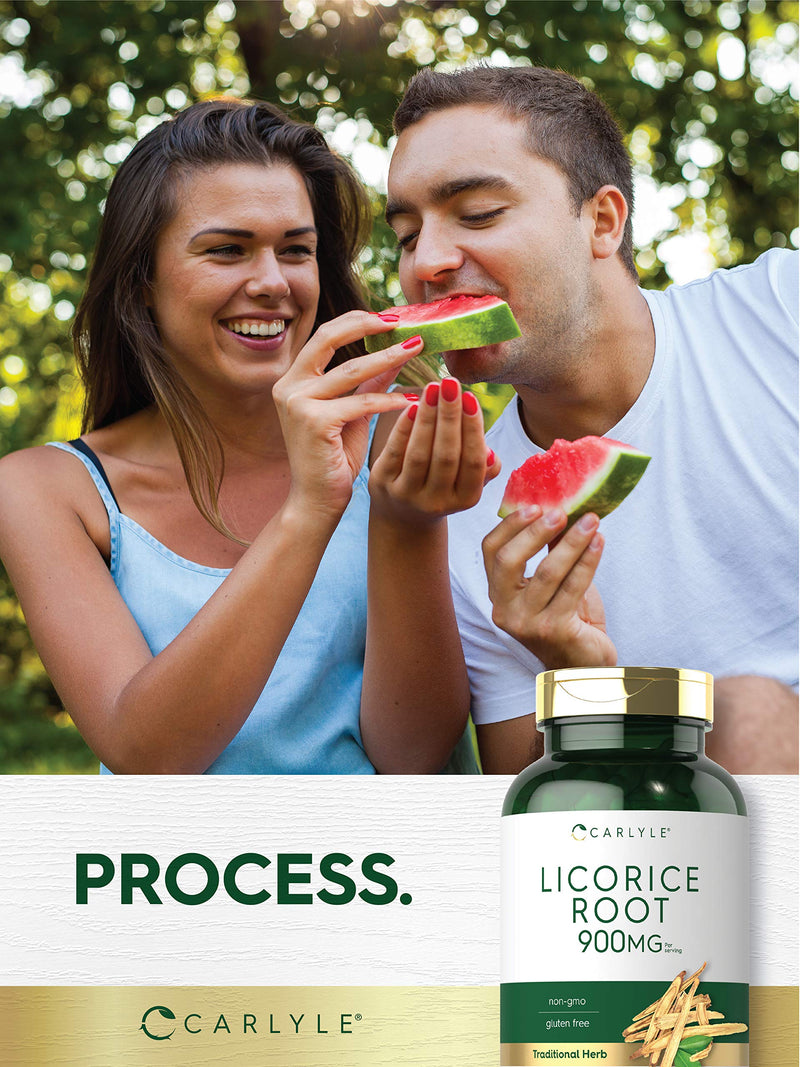Carlyle Licorice Root Capsules 900 mg | 300 Count | Root Extract Supplement | Non-GMO, Gluten Free - NewNest Australia