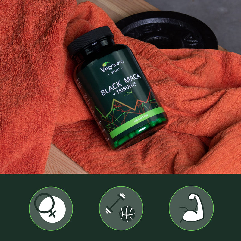Maca Capsules High Dose + Tribulus | Premium 5000 mg Maca Black + 1,200 mg Tribulus Terrestris | Laboratory Tested | Vegan - No Additives | 120 Capsules | German Production by Vegavero® - NewNest Australia