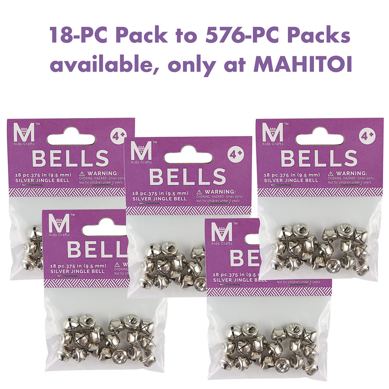 MAHITOI 18-PC Silver Jingle Bells 0.375" 9.5mm Holiday Season, Home Décor & Craft Projects, Decor Wreaths or Pet Collar & Hear The Jingling Chimes, Napkin Rings, Jewelry, Gift Wrap Bells for Crafts. - NewNest Australia