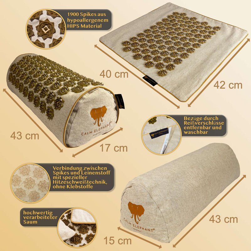 Calm Elephant Original Premium 2-In-1 Acupressure Knee Cushion & Extra High Knee Roll Positioning Roller, For Knee Pain And Back Pain, Relieve Tension In The Legs, Supplement To Acupressure Mat - NewNest Australia