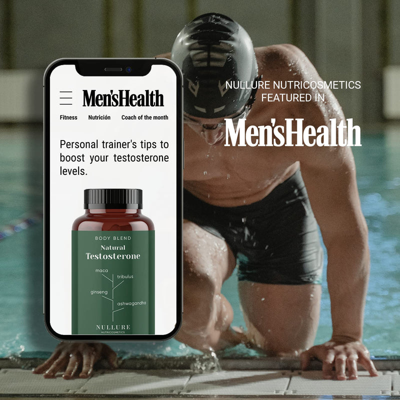 Testosterone Natural Booster Nullure - Ashwagandha + Ginseng + Maca + Zinc + Fenugreek + Tribulus Terrestris + Vitamin D - Improve Performance And Libido - Vegan - 120 Capsules (2 Months) - NewNest Australia