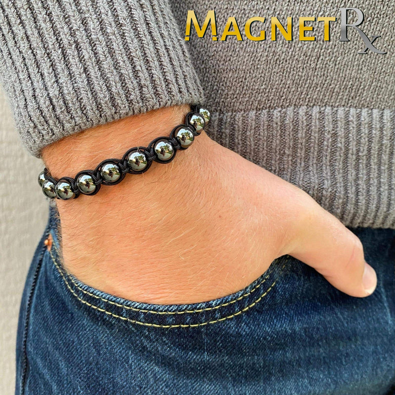 MagnetRX® Hematite Magnetic Therapy Bracelet - MAX Strength Natural Pain Relief and Healing Stones - Beaded Magnetic Hematite Bracelets (Bali 8mm Bead) Bali 8mm Bead - NewNest Australia
