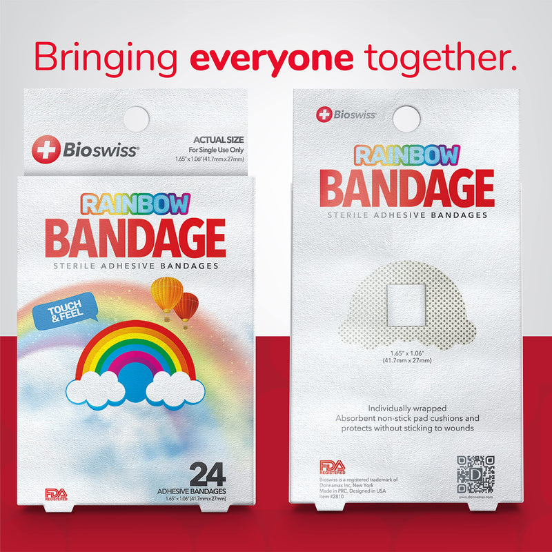 BioSwiss Kids Bandaids | 24pcs Self-Adhesive Sterile Unique Shaped Bandages Colorful Funny Cute Toddler Girls & Boys, Adults First Aid, Protect Scrapes and Cuts | Wellness for Everyone (Rainbow) Rainbow - NewNest Australia