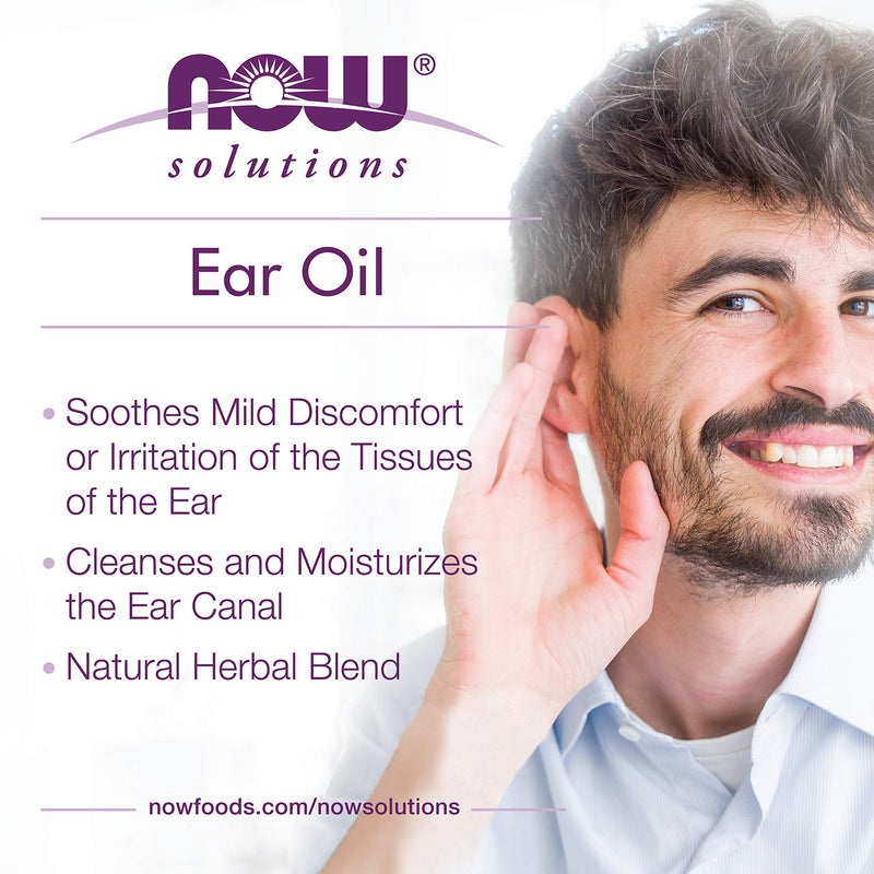 NOW Solutions, Ear Oil, Soothing Herbal Blend, Great on Mild Discomfort or Irritation, 1-Ounce - NewNest Australia