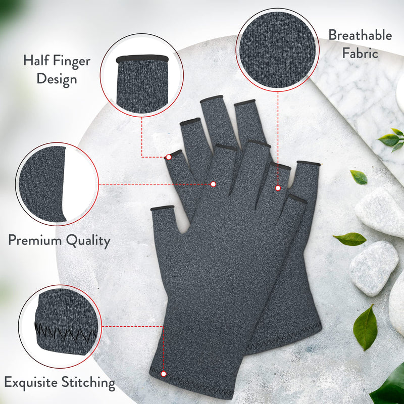 iMedic Arthritis Gloves for Women & Men - 1 Pair of Small Grey Compression Gloves for Arthritis Pain Relief - Fingerless Gloves for Women & Men - Arthritis Gloves for Men & Women - NewNest Australia