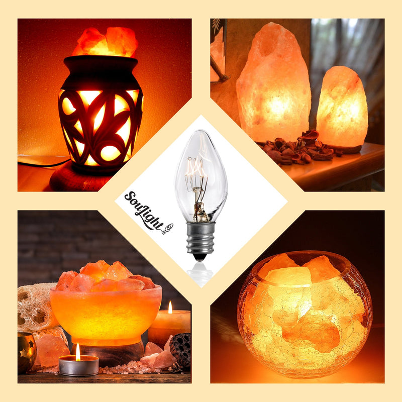 Salt Rock Lamp Bulb 10 Pack + 2 Free 15 Watt Replacement Bulbs for Himalayan Salt Lamps & Baskets, Chandeliers, Scentsy & Wax Warmers, Night Lights. Incandescent E12 Socket with Candelabra Base, C7 - NewNest Australia