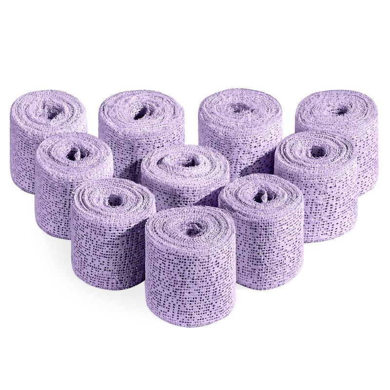 Navaris Plaster Cloth Rolls (S, Pack of 10) - Gauze Strips Wrap Bandages for Body Casts, Craft Projects, Belly Molds - 2" Wide x 118" Long, Violet S Purple - NewNest Australia