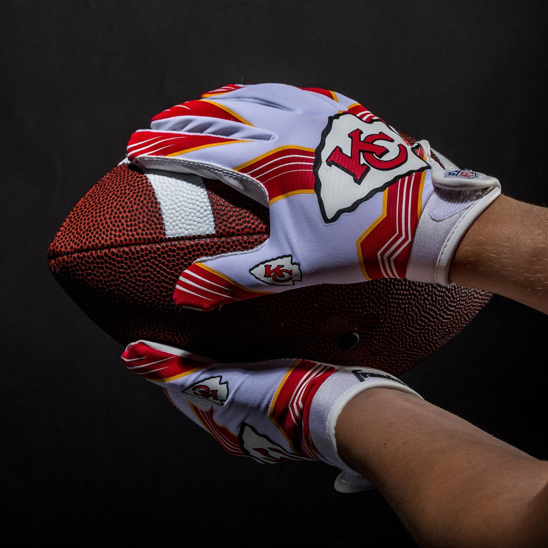Franklin Sports Youth NFL Football Receiver Gloves - Kids Football Gloves Pair - NFL Team Logos and Silicone Palm - All Youth Sizes - Great Game Gear + Football Costume Accessory Kansas City Chiefs Youth Medium/Large - NewNest Australia