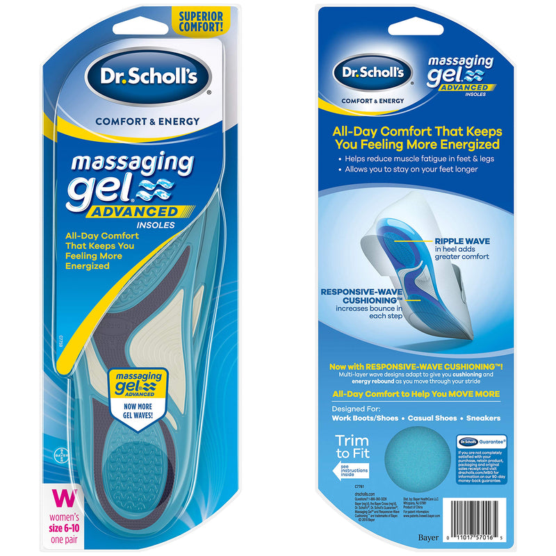 Dr. Scholl’s Massaging Gel Advanced Insoles All-Day Comfort that Allows You to Stay on Your Feet Longer (for Women's 6-10, also Available for Men's 8-14) 1 Pair (Pack of 1) - NewNest Australia