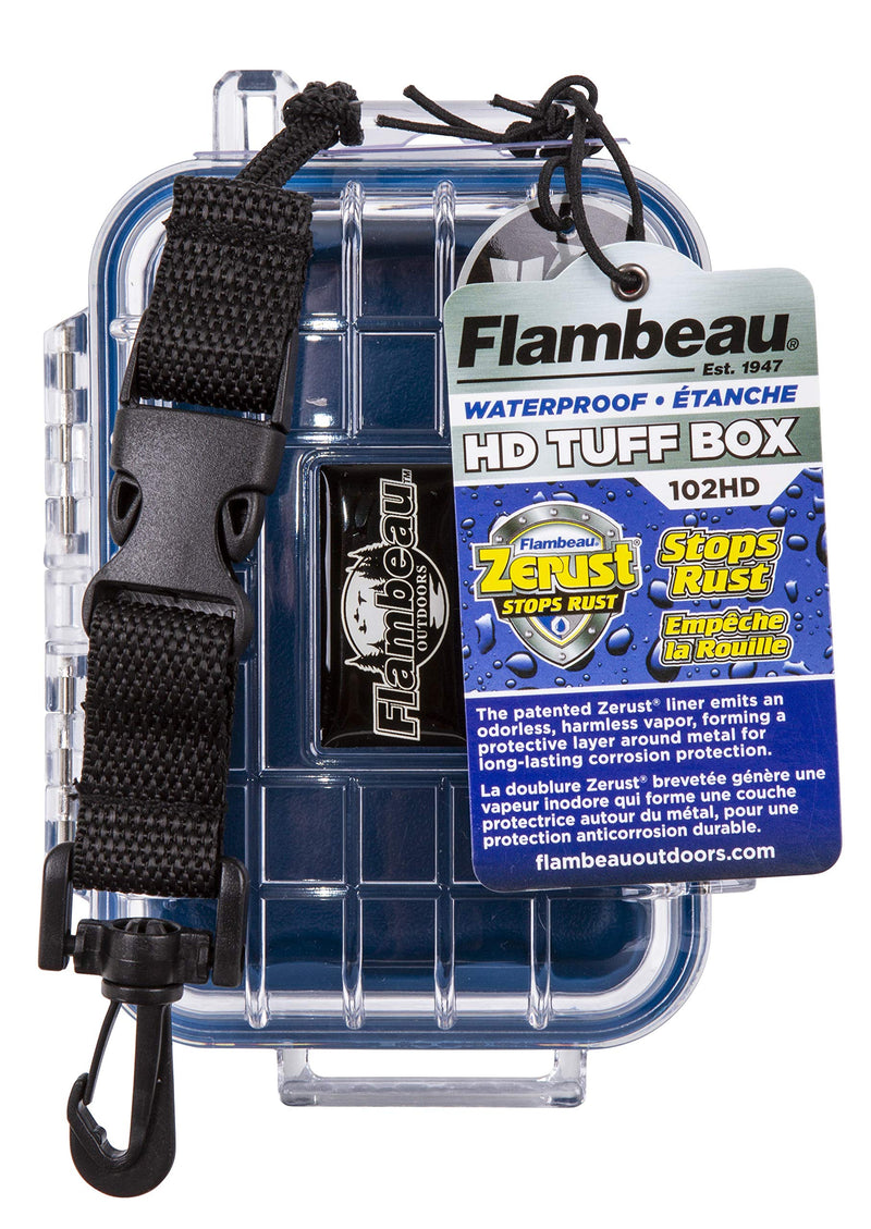 Flambeau Outdoors 102HD HD Tuff Box 100 with Zerust Anti-Corrosion Liner, Dry Box Storage, X-Small, Blue/Clear - NewNest Australia