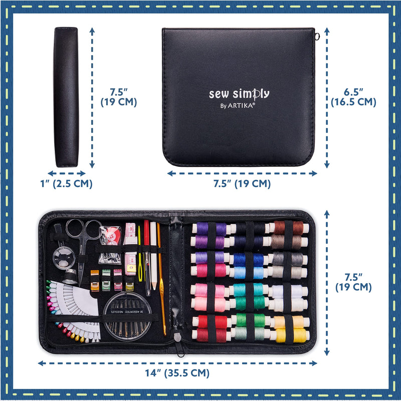 ﻿ARTIKA Sewing Kit for Adults and Kids - Small Beginner Set w/ Multicolor Thread, Needles, Scissors, Thimble & Clips - Emergency Repair and Travel Kits - Sewing Accessories and Supplies Rainbow - NewNest Australia
