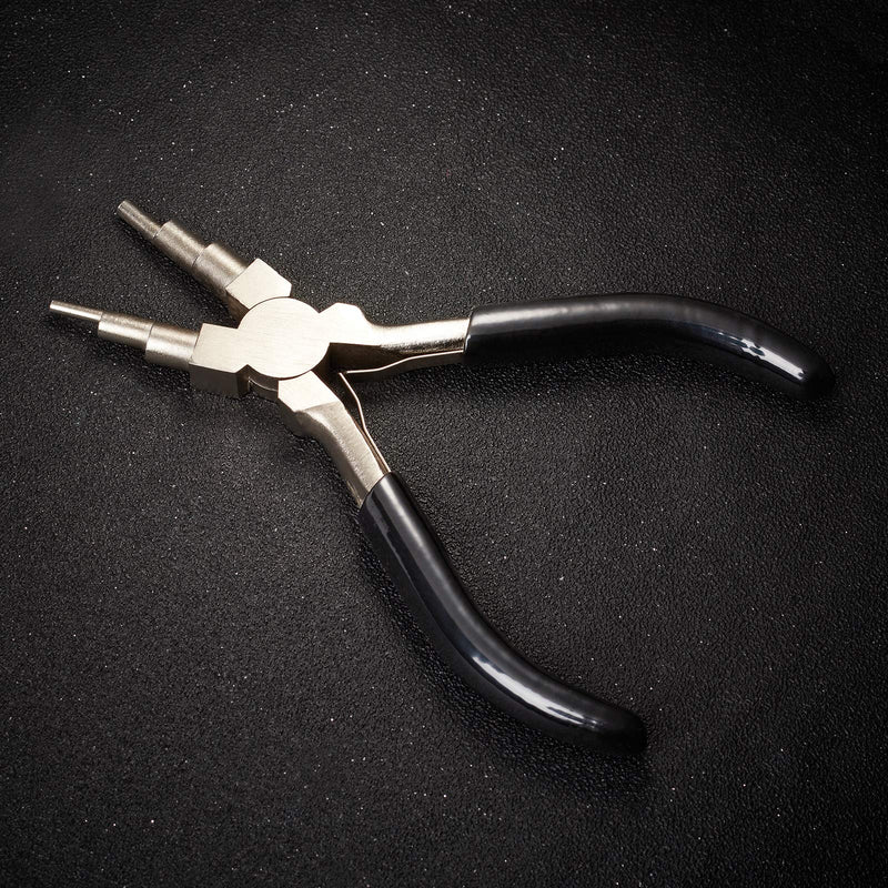 BENECREAT 6 in 1 Bail Making Pliers Wire Looping Forming Pliers with Non-Slip Comfort Grip Handle for 3mm to 9.5mm Loops and Jump Rings, Black - NewNest Australia