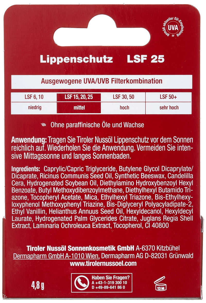 Tir Nussöl Lippenschutz SF25 4.8g - NewNest Australia