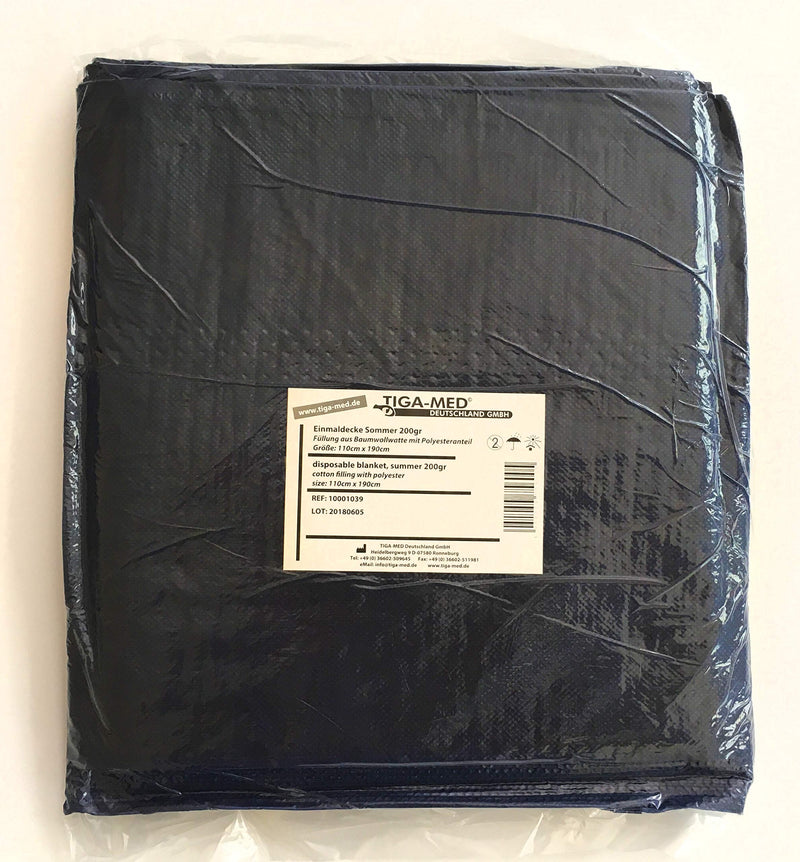 Tiga-Med patient blanket/disposable blanket with polyester-cotton wadding filling, 200g light, 110x190cm, emergency blanket for fire brigade rescue service - NewNest Australia