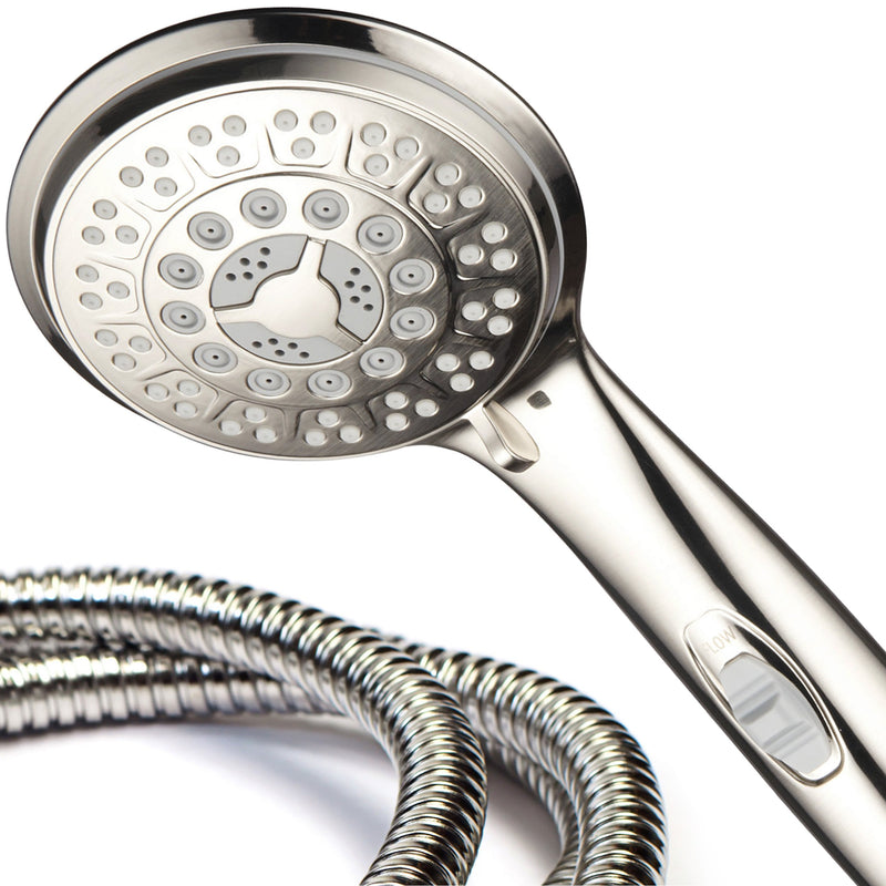 HotelSpa 9-Setting Luxury Brushed Nickel Hand Shower with Patented On/Off Pause Switch - NewNest Australia