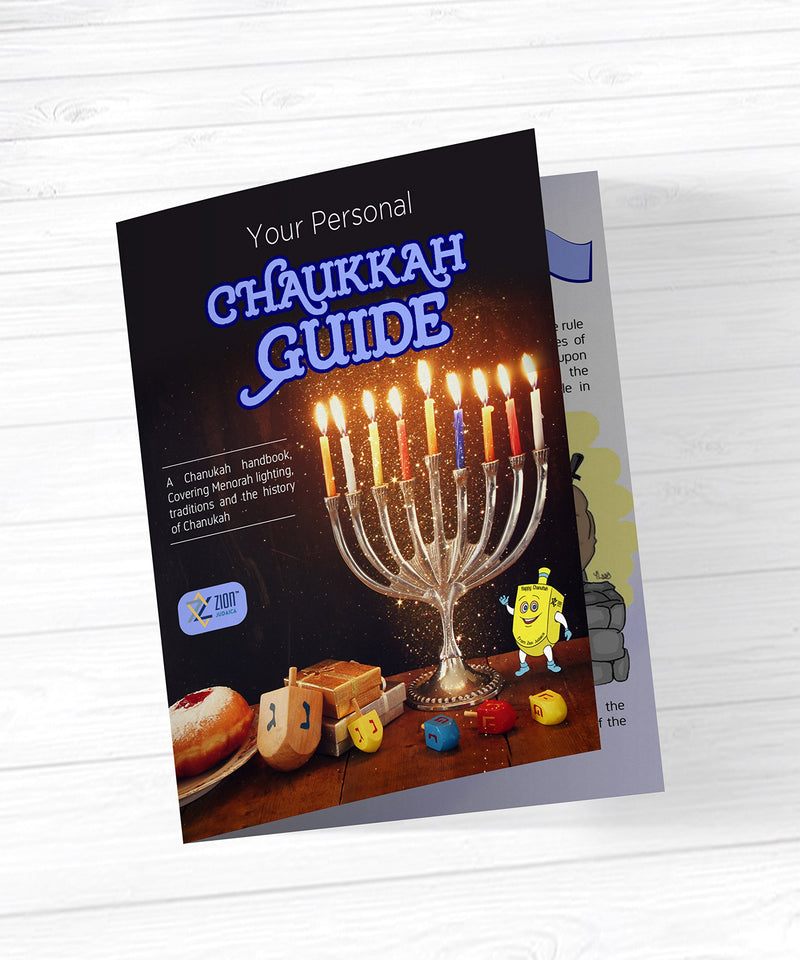 NewNest Australia - Zion Judaica Hanukkah Value Kit - Full Size Solid Menorah 44 Colored Candles Complete Hanukkah Guide Booklet 6 Colored Dreidels Sack of Milk Belgian Hanukkah Coins Gelt - All Essentials in 1 Box 