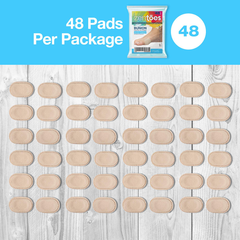 ZenToes 48 CT Bunion Cushions Waterproof and Odor Resistant Toe and Foot Protector Pads 48 Count (Pack of 1) - NewNest Australia