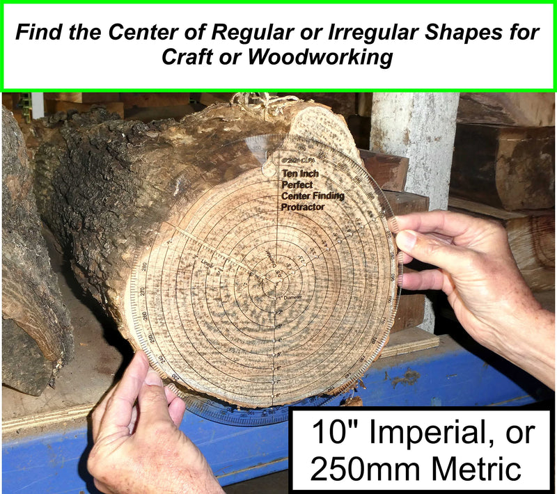 This clearly printed 10 Inch Center Finder &Protractor for woodworking & craft, can be used to find the center of your material, draw a circle on any surface, & measure diameter, radius or angles. - NewNest Australia
