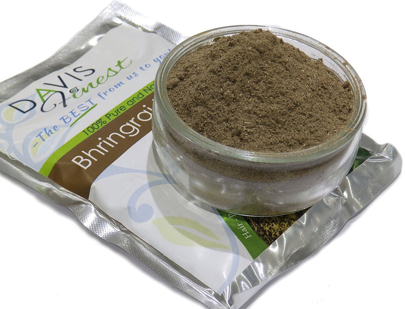 Davis Finest Bhringraj Powder Promotes Healthy Scalp, Hair Growth, Shining Beautiful Hair – Pure & Natural Essential Ayurvedic Hair Mask Prevents Hair Loss, Hair Fall, Split Ends, Damaged Thinning Hair 100g 100 g (Pack of 1) - NewNest Australia