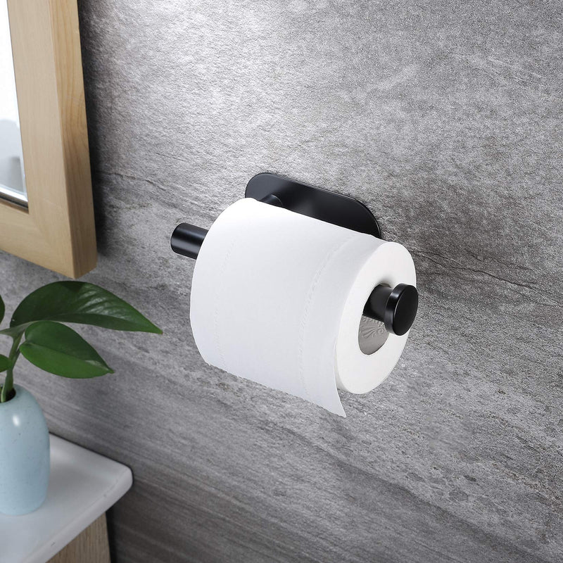 YIGII Adhesive Toilet Paper Holder - SelfAdhesive Black Toilet Paper Roll Holder Wall Mount for Bathroom and Kitchen, SUS-304 Stainless Steel 1 - NewNest Australia