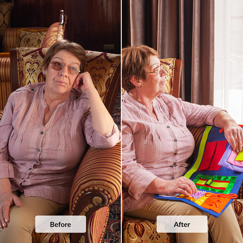 Fidget Blanket | Calming & Comforting Activities for Adults with Dementia | Sensory Blanket | Dementia Products for Elderly | Helps with: Alzheimers, Dementia, Asperger’s, Autism, Anxiety and More - NewNest Australia