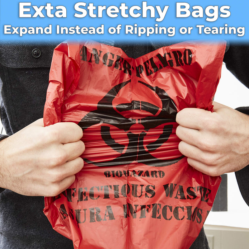 No Leak, Hospital Grade Biohazard Waste Bags 50 Pk. 10 Gallon, 24" Red Trash Liner With Hazard Symbol For Infectious Waste Disposal. Best Small Lab Can Liners for Labeling Biohazardous Trash Safely 50 Count (Pack of 1) - NewNest Australia