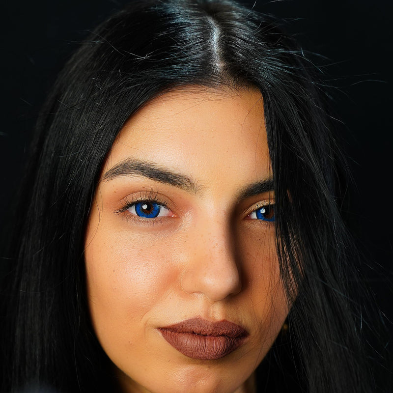 Contact Lenses Colored Without Prescription Blue | Crazy Blue Annual Lenses Anime | Soft Lenses Hydrogel | Pack Of 2 Color Lenses + Lens Container | 0.0 Diopters | Fancy Dress | Halloween | Charmiga - NewNest Australia