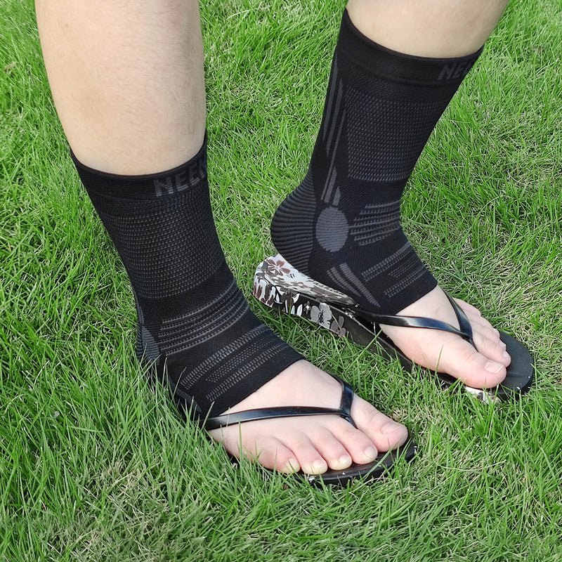 NEENCA Professional Ankle Brace Compression Sleeve (Pair), Ankle Support Stabilizer Wrap. Heel Brace for Achilles Tendonitis, Plantar Fasciitis, Joint Pain,Swelling,Heel Spurs, Injury Recovery, Sports L Blue - NewNest Australia