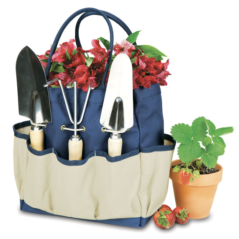 ONIVA - a Picnic Time Brand Garden Tote with Tools Large Navy/Cream - NewNest Australia