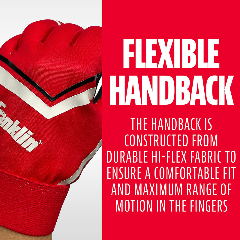 Franklin Sports Youth Football Receiver Gloves - Shoktak Youth Gloves - Kids Football Receiver Gloves - High Grip Football Gloves for Kids Youth Medium Black/Red - NewNest Australia