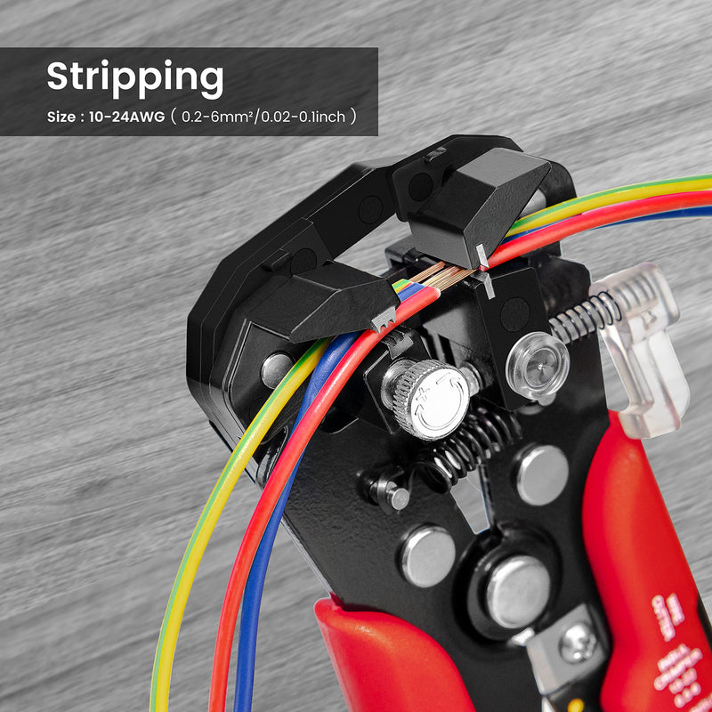 KAIWEETS Self Adjusting Wire Stripper - 3 in 1 Heavy Duty Automatic Wire Stripping Tool | 10-24 AWG Wire Cutter for Electrical Cable Cutting, Crimping Tool - NewNest Australia