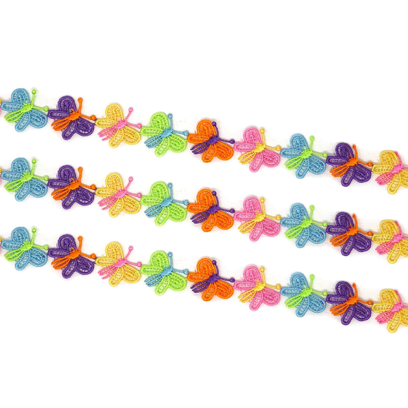 Honbay 5 Yards Decorating Lace Embroidered Trim Ribbons for Sewing or Craft Decoration (Butterfly) Butterfly - NewNest Australia