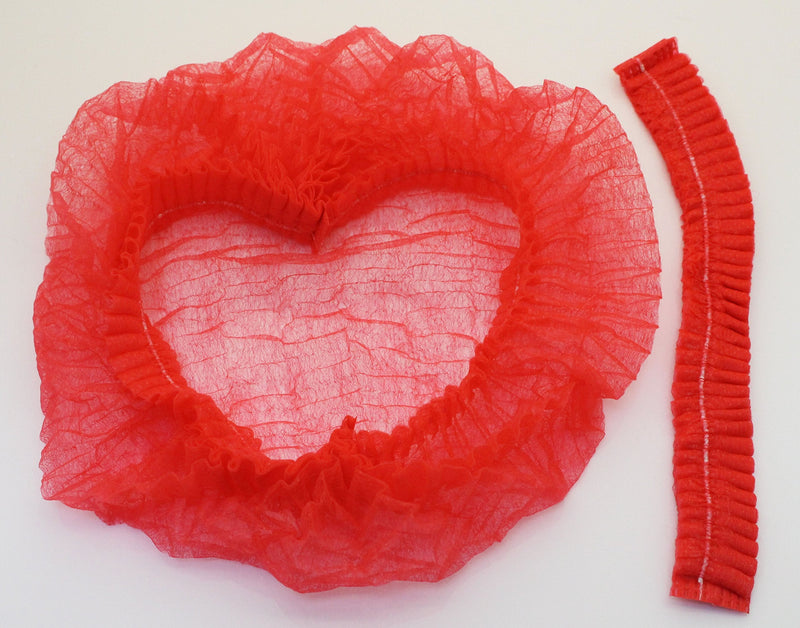 Yes!Fresh 100 Pieces Disposable Non-Woven Clip Caps Mop Caps Hairnets Head Cover, 21", with 6 Colors for You to Choose (Red) Red - NewNest Australia