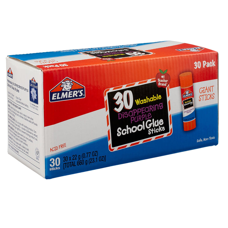 Elmer's Disappearing Purple School Glue Sticks, 0.77 oz Each, 3 Sticks per Pack (E562) 2.31 - NewNest Australia