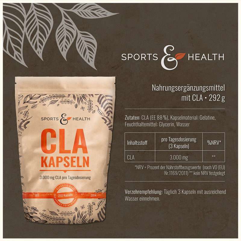 CLA capsules - 210 capsules - 3000mg per daily dosage - high dose - conjugated linoleic acid - NewNest Australia