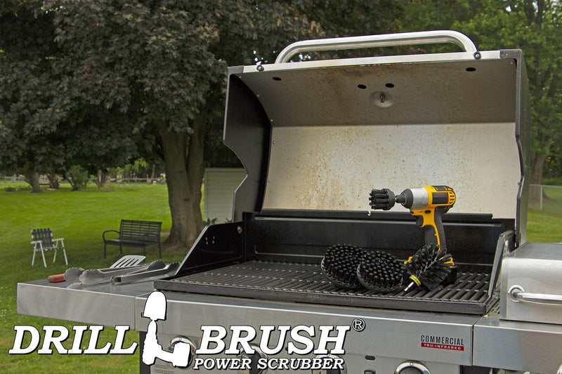 BBQ Grill Cleaning Ultra Stiff Drill Powered Cleaning Brushes 4 Piece Kit Replaces Wire Brushes for Rust Removal, Loose Paint, De-Scaling, Graffiti Removal on Stone, Brick, and Masonry. Black - NewNest Australia