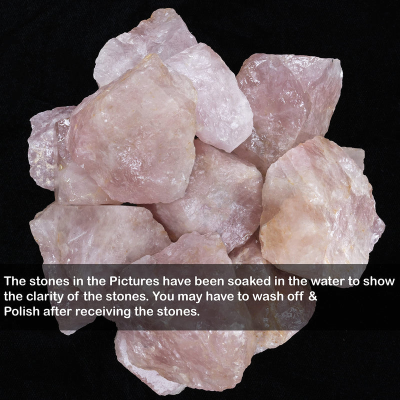 Crocon Rose Quartz Rough Bulk Natural Stone Raw Gemstone Tumbling Cabbing Polishing Gem Mining Chakra Balancing Reiki Healing Good Luck Home Office Decor Weight :-1Lb Approx 1 lb - NewNest Australia