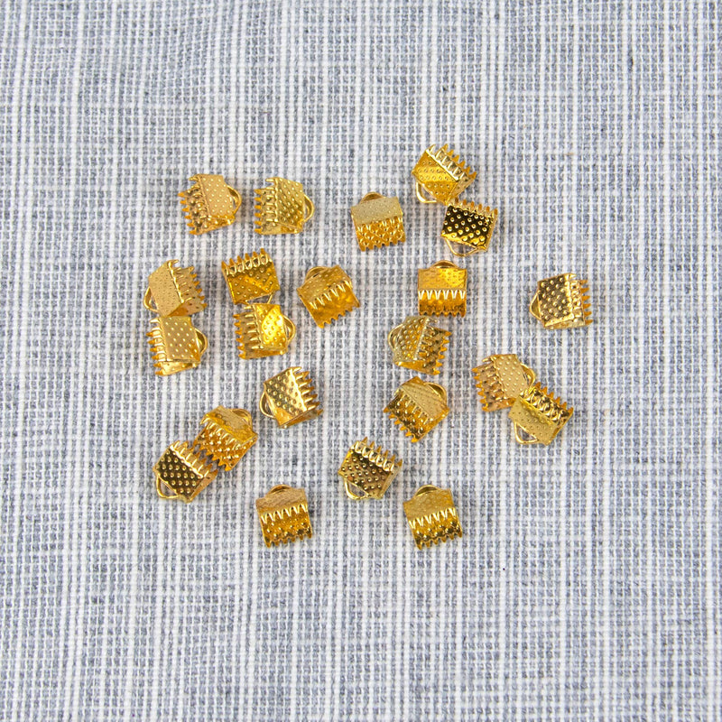 AUEAR, 500 Pack Iron Ribbon Ends Bookmark Pinch Crimp Clamp Findings Cord End Fastener Clasps for Leather Suede Jewelry Making 6mm - NewNest Australia