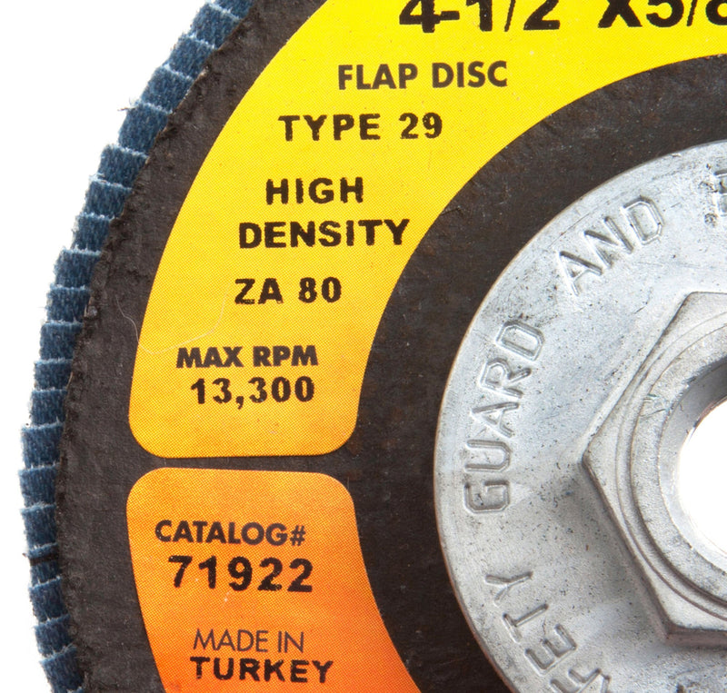 Forney 71921 Flap Disc, Type 29 Blue Zirconia with 5/8-Inch-11 Threaded Arbor, 60-Grit, 4-1/2-Inch - NewNest Australia