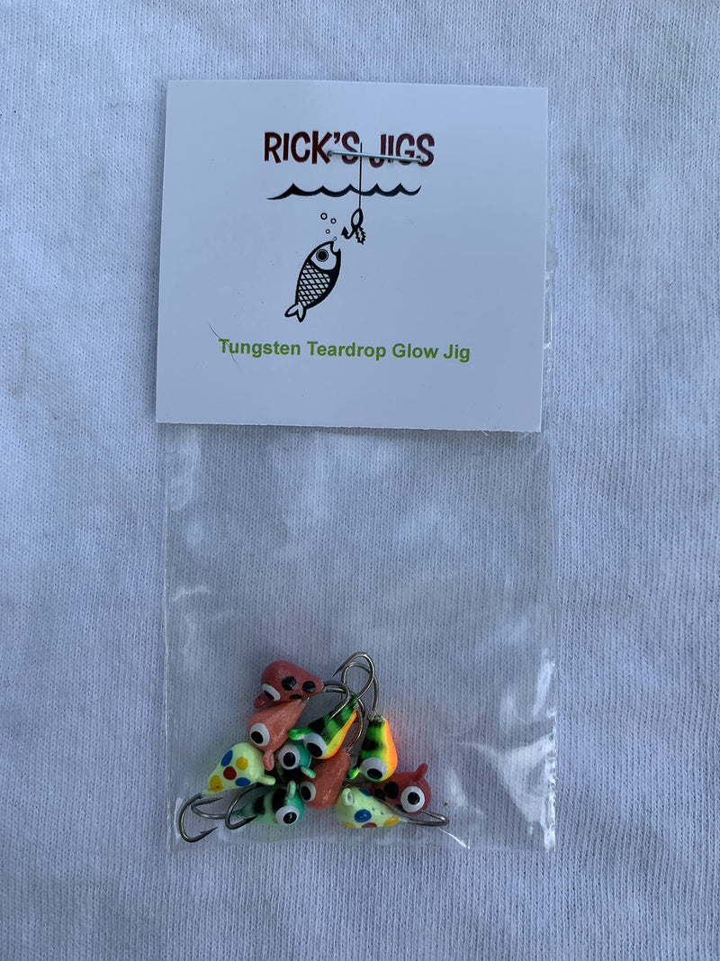Rick's Jigs Tungsten Teardrop Glow Jig Set of 10 (5mm) - NewNest Australia
