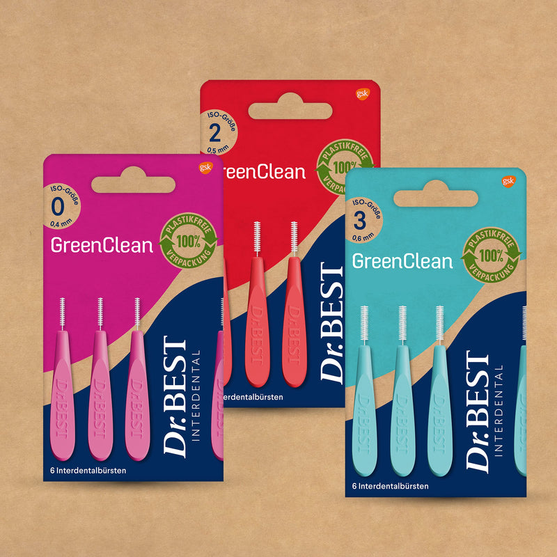 Dr.BEST GreenClean Interdental, Size 2, 6 pieces - interdental brushes for gentle cleaning of the spaces between the teeth, 6 pieces (pack of 1) - NewNest Australia
