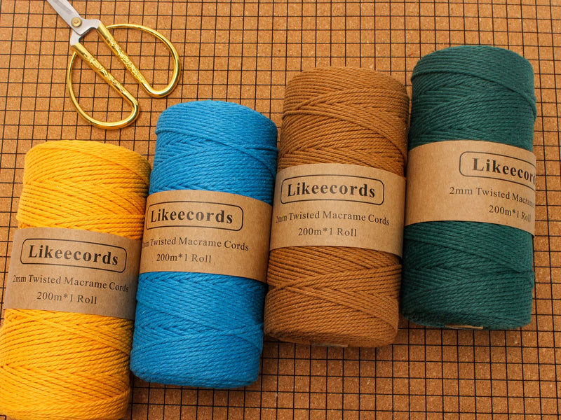 Macrame Cord,2mm x 219yard Cotton Twine String Cord,Natural White Cotton Rope Craft String for DIY Knitting Plant Hangers Christmas Wedding Décor ArmyGreen 2mm*219yards - NewNest Australia