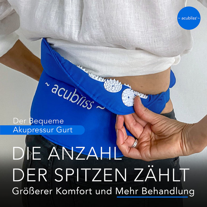 Acubliss Strap Acupressure Mat - 1,848 Nails - Belt Acupressure Mat For On The Go Against Neck Pain And Back Pain For Targeted Use - With Bag - 42 X 20 Cm - Blue - NewNest Australia
